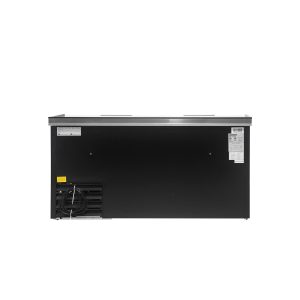 Polarman PLM-B65A 64 5/16″ Top Loading Bottle Cooler with 2 Sliding Lids & Bottle Opener, Black Exterior