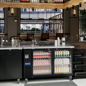 Polarman PLM-BC3-24G 61″ Back Bar Cooler with 2 Glass Swing Doors, 16.6 cu. ft.