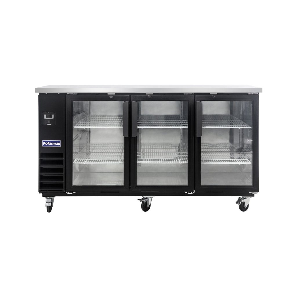 Polarman PLM-BC4-24G 73″ Back Bar Cooler with 3 Glass Swing Doors, 20.8 cu. ft.