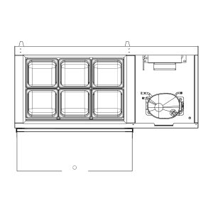 Polarman PLM-PD40 39″ Stainless Steel Countertop Refrigerated Topping Rail , (6) 1/6 Size Pans