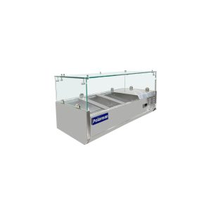 Polarman PLM-PDX-40G 40″ Countertop Refrigerated Topping Rail with Sneeze Guard