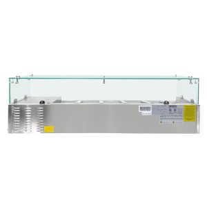 Polarman PLM-PDX-60G 59″ Countertop Refrigerated Topping Rail with Sneeze Guard