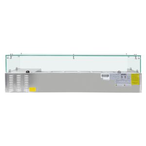 Polarman PLM-PDX-63G 63″ Countertop Refrigerated Topping Rail with Sneeze Guard