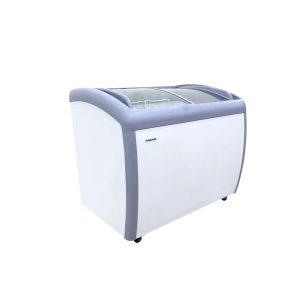 Polarman PLM-S260 39″ Mobile Ice Cream Display Freezer, Curved Sliding Lid with 3 Baskets, 6.7 cu. ft.