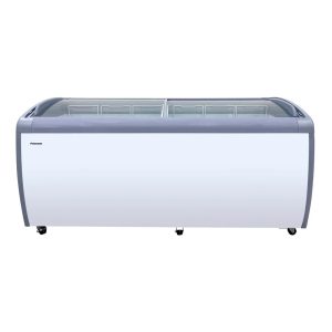 Polarman PLM-S560 70 7/8″ Mobile Ice Cream Display Freezer, Curved Sliding Lid with 6 Baskets, 20 cu. ft.