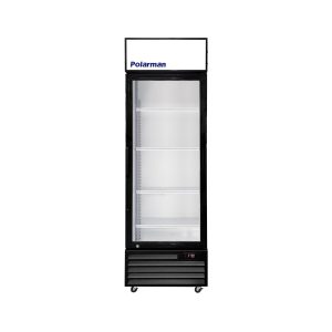 Polarman PLM-SGD24R 23 9/10″ Black Refrigerated Swing Glass Door Merchandiser with LED Lighting, 14.3 cu.ft（SS-P430WA）