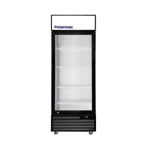 Polarman PLM-SGD28R 27 3/5″ Black Refrigerated Swing Glass Door Merchandiser with LED Lighting, 20.7 cu.ft（SS-P600WB）