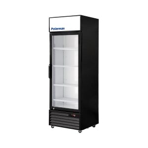 Polarman PLM-SGD28R 27 3/5″ Black Refrigerated Swing Glass Door Merchandiser with LED Lighting, 20.7 cu.ft（SS-P600WB）