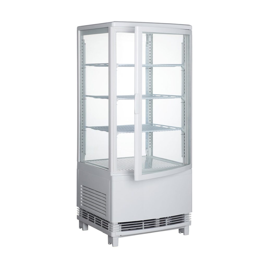 Polarman RT-78L(1R) 17″ Countertop 4-Sided White Glass Refrigerated Display Case