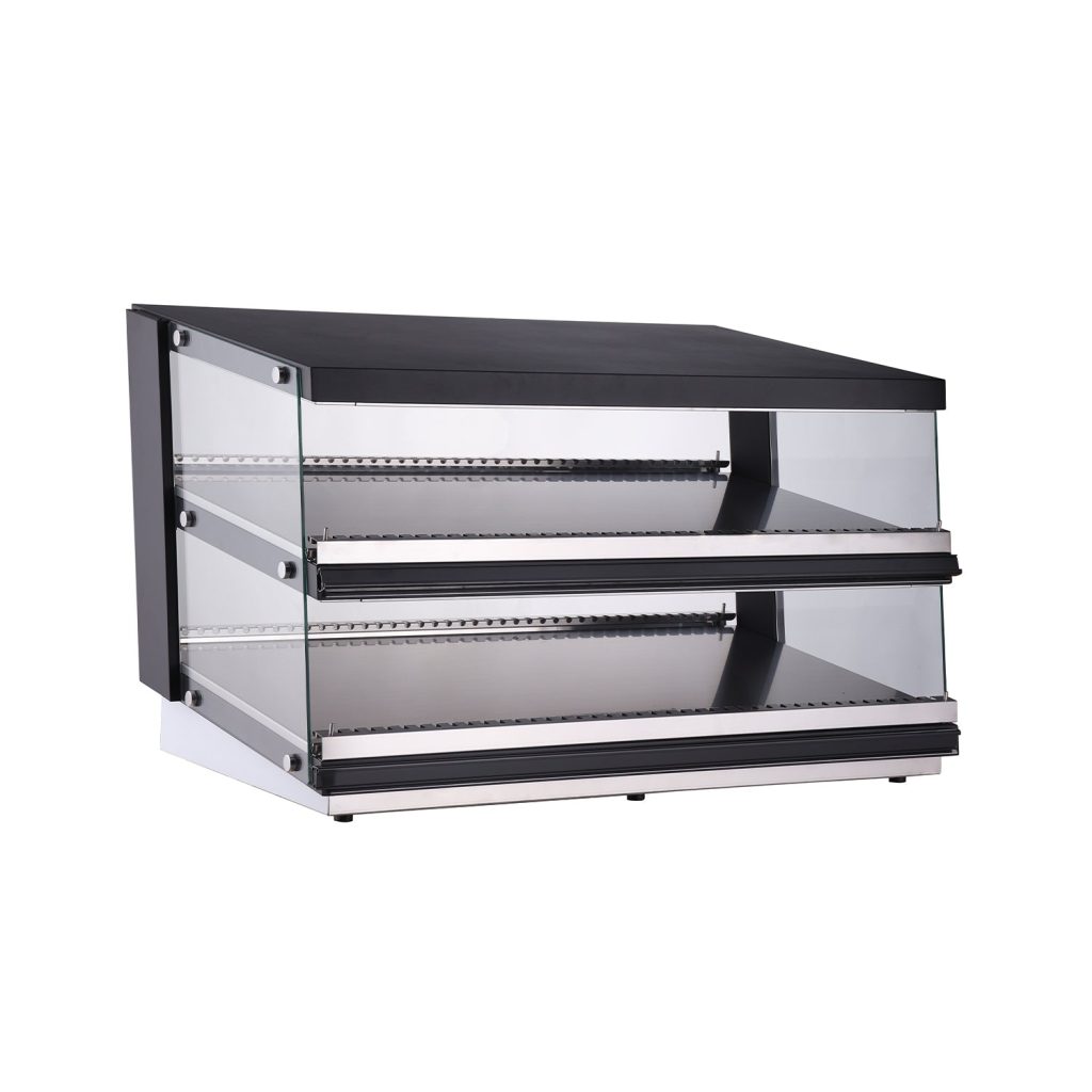 Polarman RTR-121D 44″ Slanted 2-Shelf Countertop Heated Display Merchandiser
