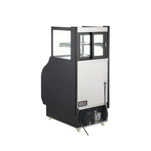 Polarman RTS-286L-2 25 9/10″ Square Glass Refrigerated Air Curtain Merchandiser with LED Lighting and Night Curtain