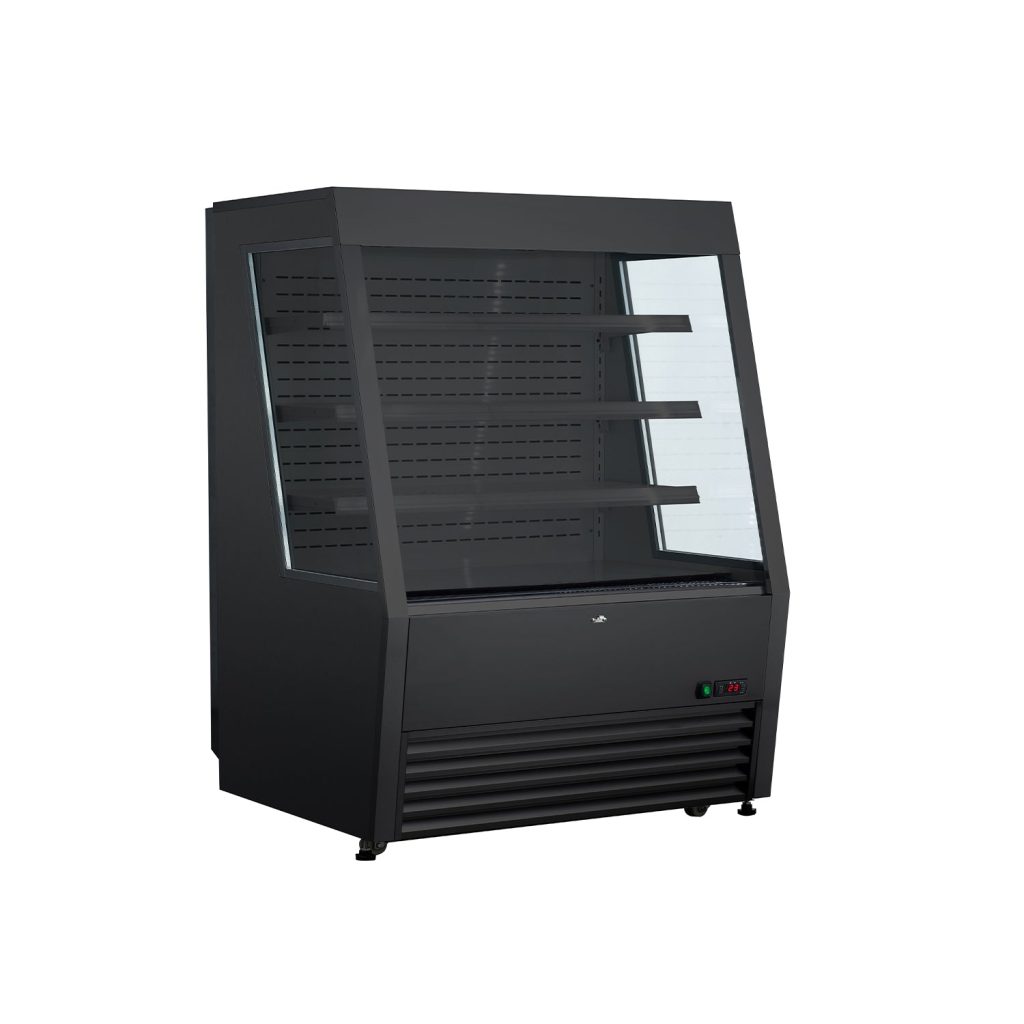 Polarman RTS-490LSB 48″ Black Vertical Air Curtain Merchandiser with 3 Shelves