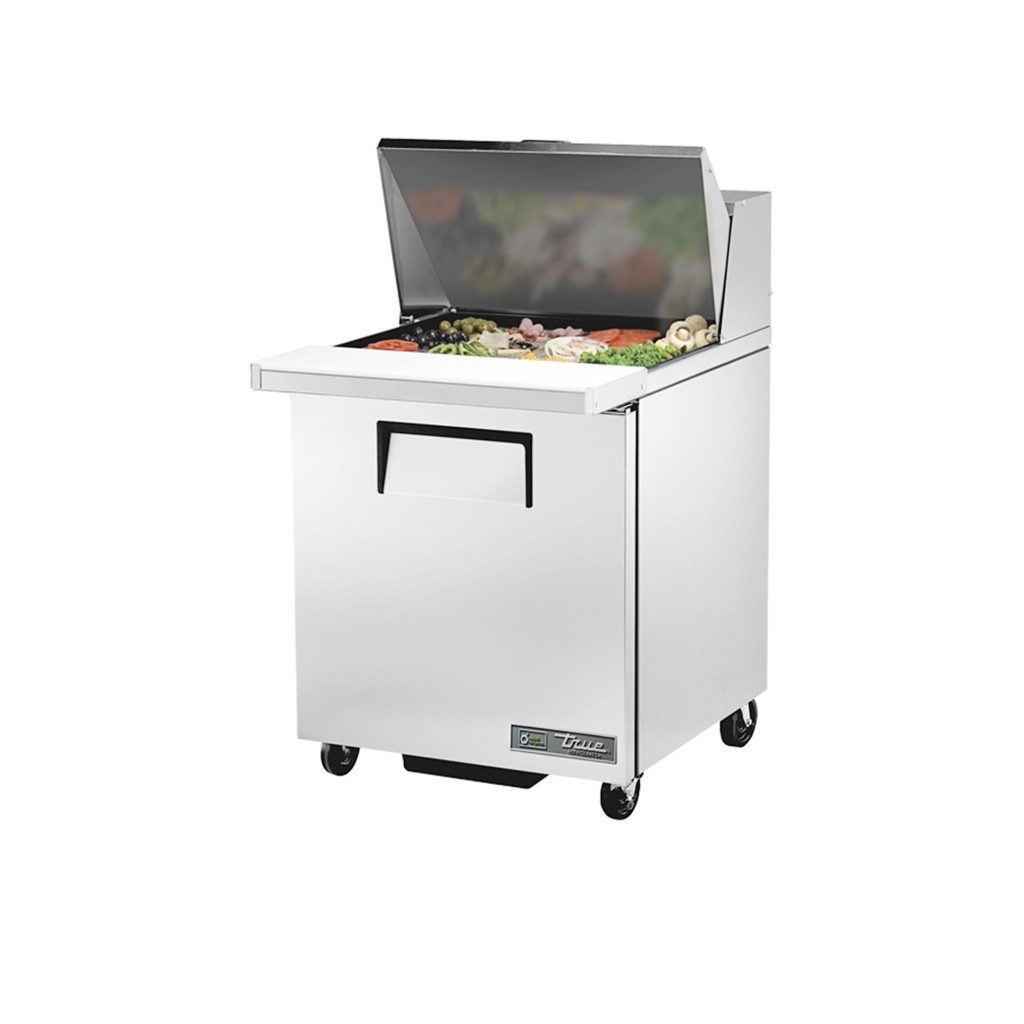 True TSSU-27-12M-B-HC 27 7/8″ 1  Door Mega Top Refrigerated Sandwich Prep Table