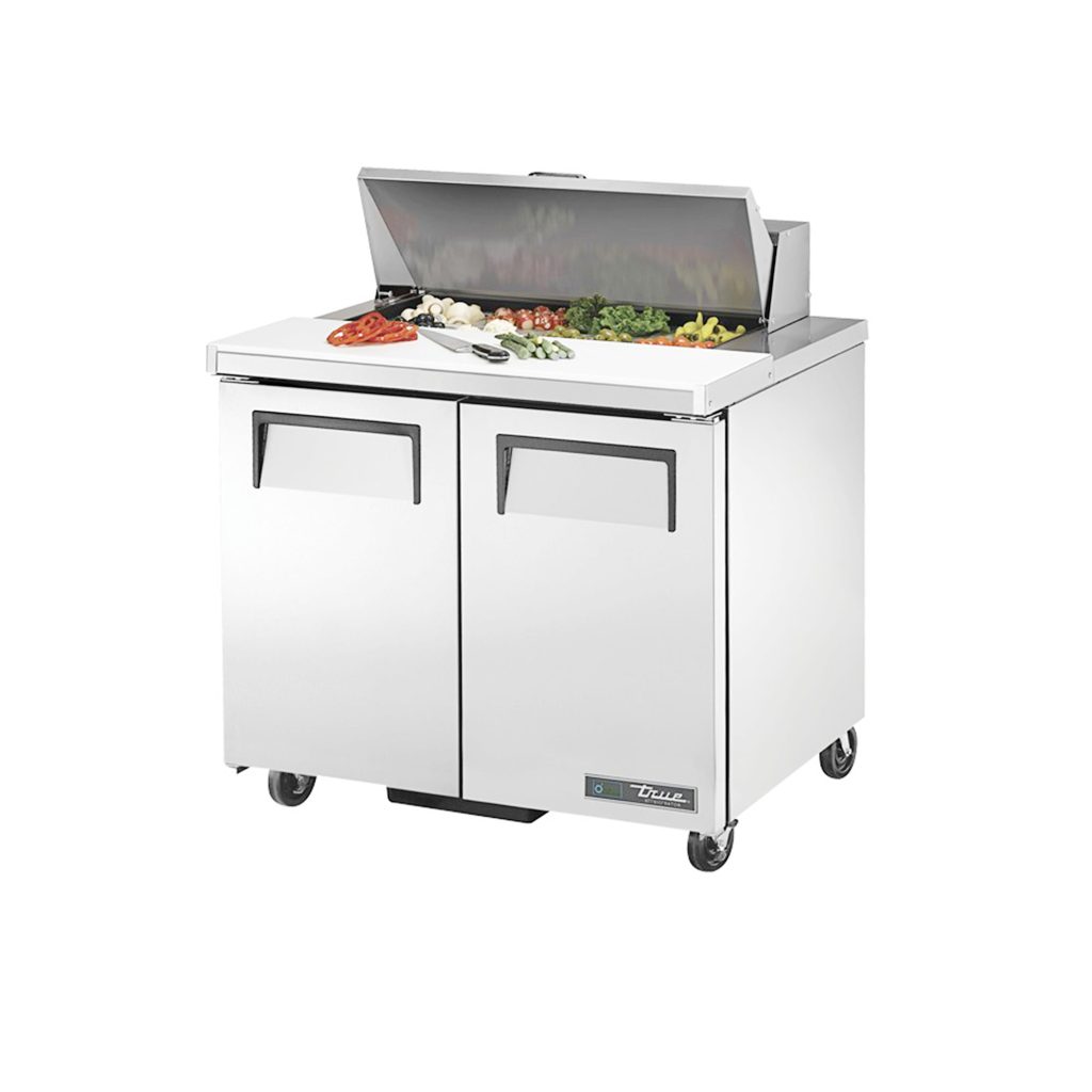 True TSSU-36-08-HC 36 3/8″ 2 Door Refrigerated Sandwich Prep Table