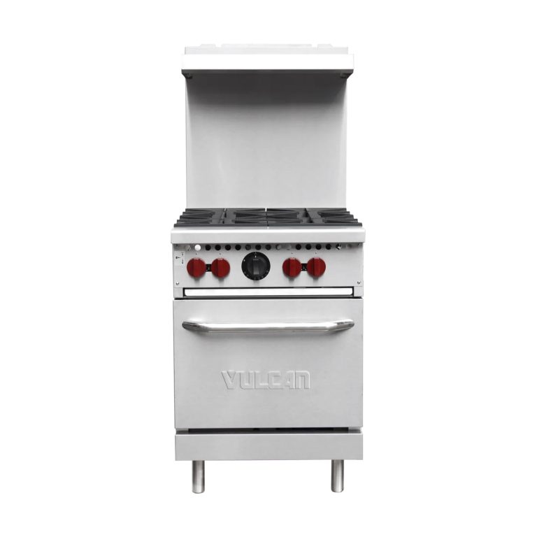 Vulcan SX24-4BN SX Series Natural Gas 4 Burner 24″ Range with Space Saver Oven – 142,000 BTU
