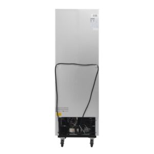 Polarman PLM-HGD16F 25″ Black Single Swing Glass Door Merchandiser Freezer with LED Lighting, 16 cu.ft