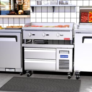 Polarman PLM-CBR36 37 15/16″ Refrigerated Chef Base, 2 Drawers, 5.1 cu ft, Stainless Steel
