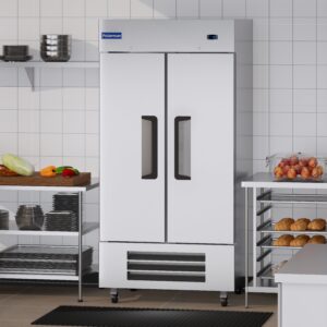 Polarman PLM-35FS 39 1/2″ Reach-In Freezer with Double Solid Doors, Bottom Mount, Stainless Steel, 35 cu. ft.