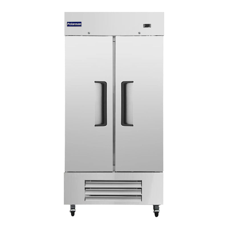 Polarman PLM-35RS 39 1/2″ Reach-In Refrigerator with Double Solid Doors, Bottom Mount, Stainless Steel, 35 cu. ft.