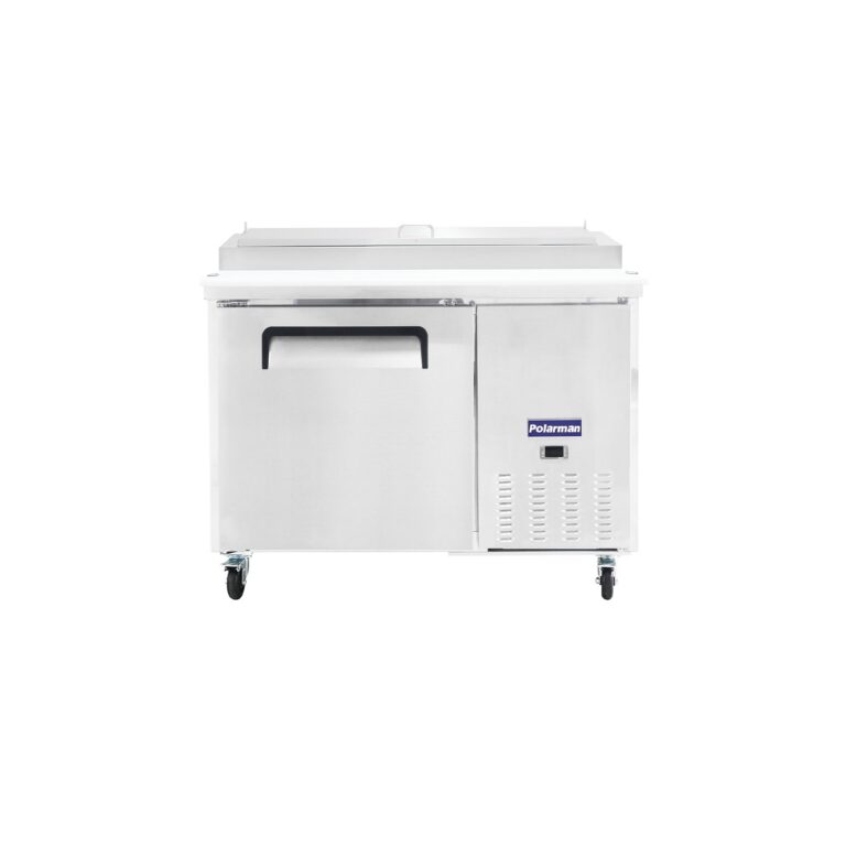 Polarman PLM-P44S 47 3/8" Mesa de preparación refrigerada con una puerta sólida completa, (6) sartenes de tamaño 1/3