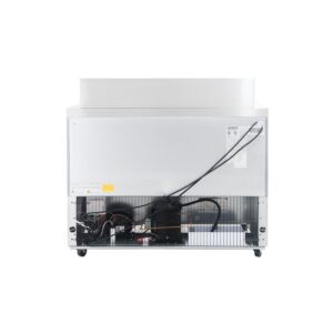 Polarman PLM-S48KS 48 1/4″ Stainless Steel Mega Top Sandwich Prep Table with Two Solid Full Doors, (18) 1/6 Size Pans