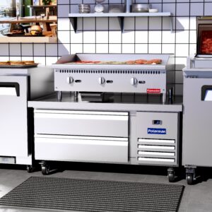 Polarman PLM-CBR48 50″ Refrigerated Chef Base, 2 Drawers, 5.9 cu ft, Stainless Steel