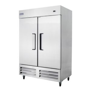 Polarman PLM-54RS 53 15/16″ Reach-In Refrigerator with Double Solid Doors, Bottom Mount, Stainless Steel, 49 cu. ft.