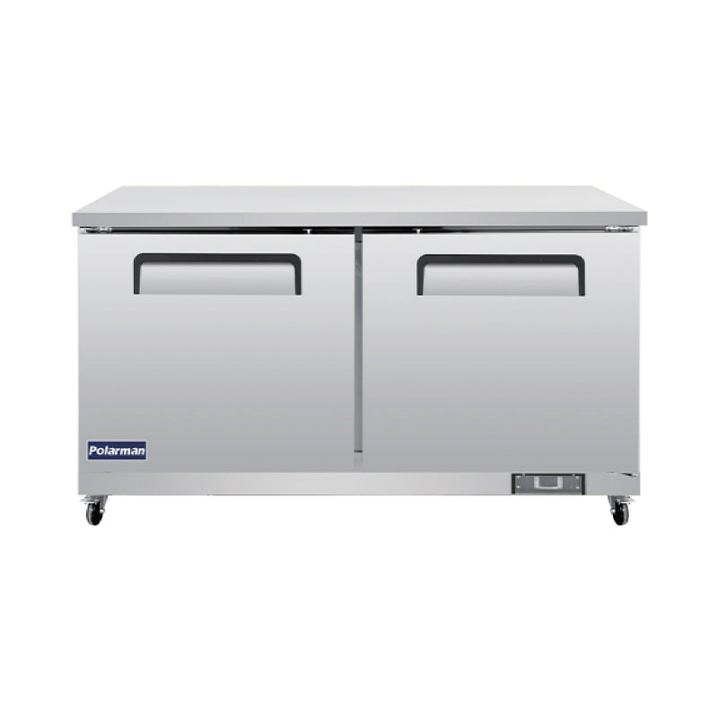 Polarman PLM-UC-60FS 61 1/4″ Undercounter Freezer, 15.5 cu. ft, Stainless Steel, 2 Solid Doors