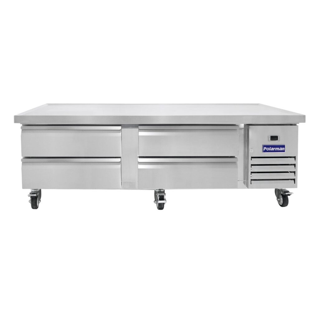 Polarman PLM-CBR72 74″ Refrigerated Chef Base, 4 Drawers, 10.8 cu ft, Stainless Steel