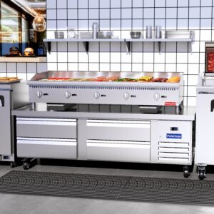 Polarman PLM-CBR72 74″ Refrigerated Chef Base, 4 Drawers, 10.8 cu ft, Stainless Steel