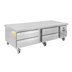 Polarman PLM-CBR72 74″ Refrigerated Chef Base, 4 Drawers, 10.8 cu ft, Stainless Steel