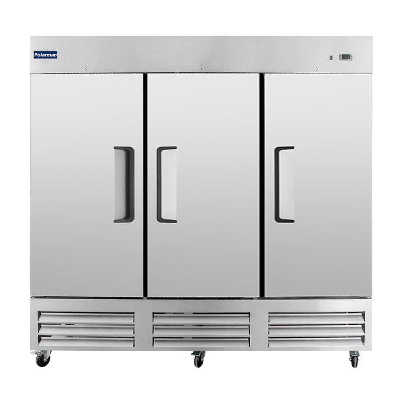 Polarman PLM-81FDVS 81″ Reach-In Freezer with Triple Solid Doors, Bottom Mount, Stainless Steel, 72 cu. ft.
