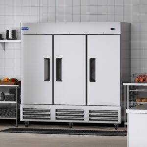 Polarman PLM-81FDVS 81″ Reach-In Freezer with Triple Solid Doors, Bottom Mount, Stainless Steel, 72 cu. ft.