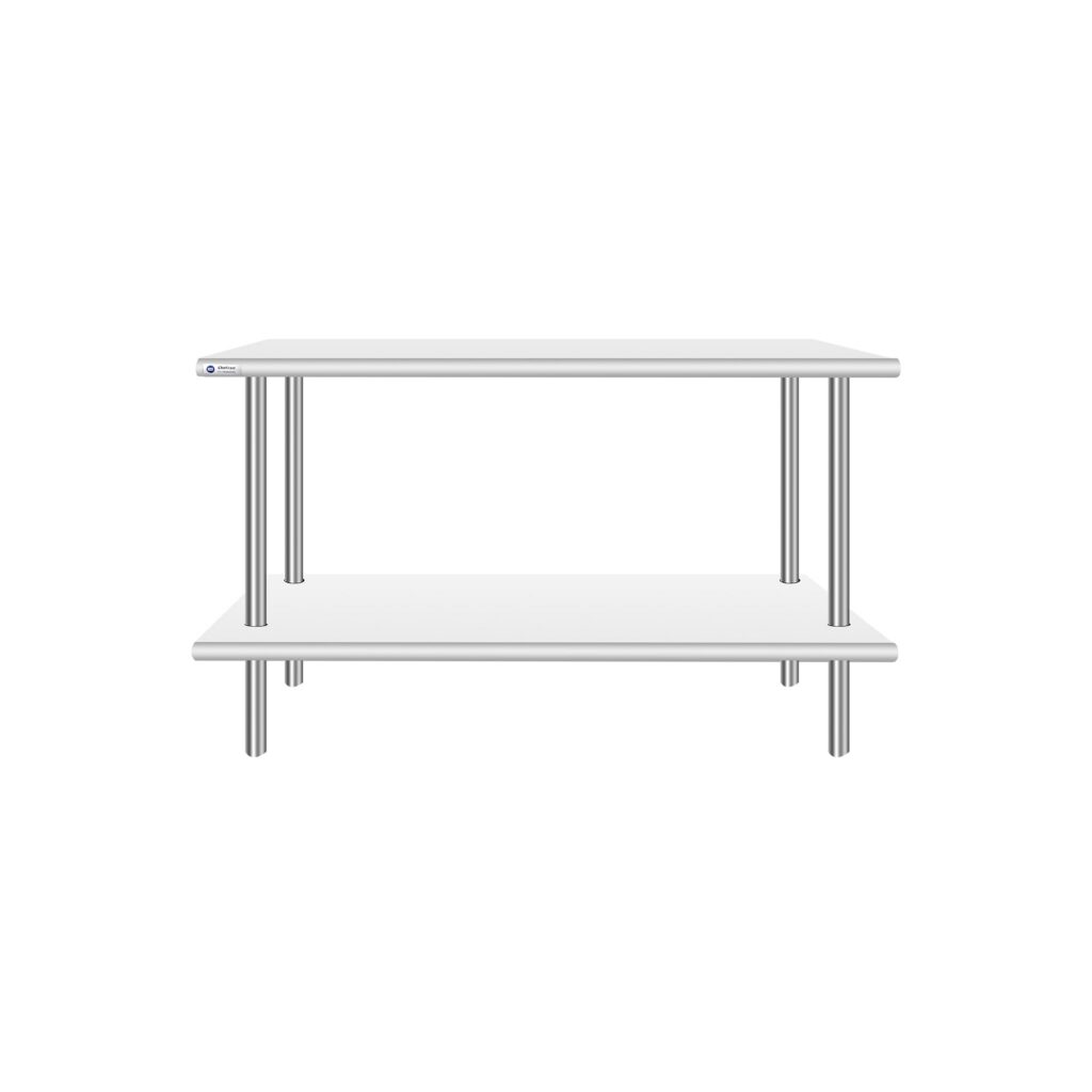 ChefAsst 12″ x 48″ CA-OS1248-418 18-Gauge 430 Stainless Steel Double Deck Overshelf