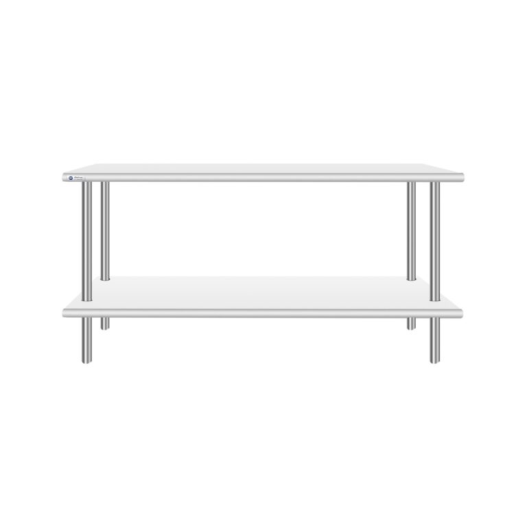 ChefAsst 12″ x 60″ CA-OS1260-418 18-Gauge 430 Stainless Steel Double Deck Overshelf