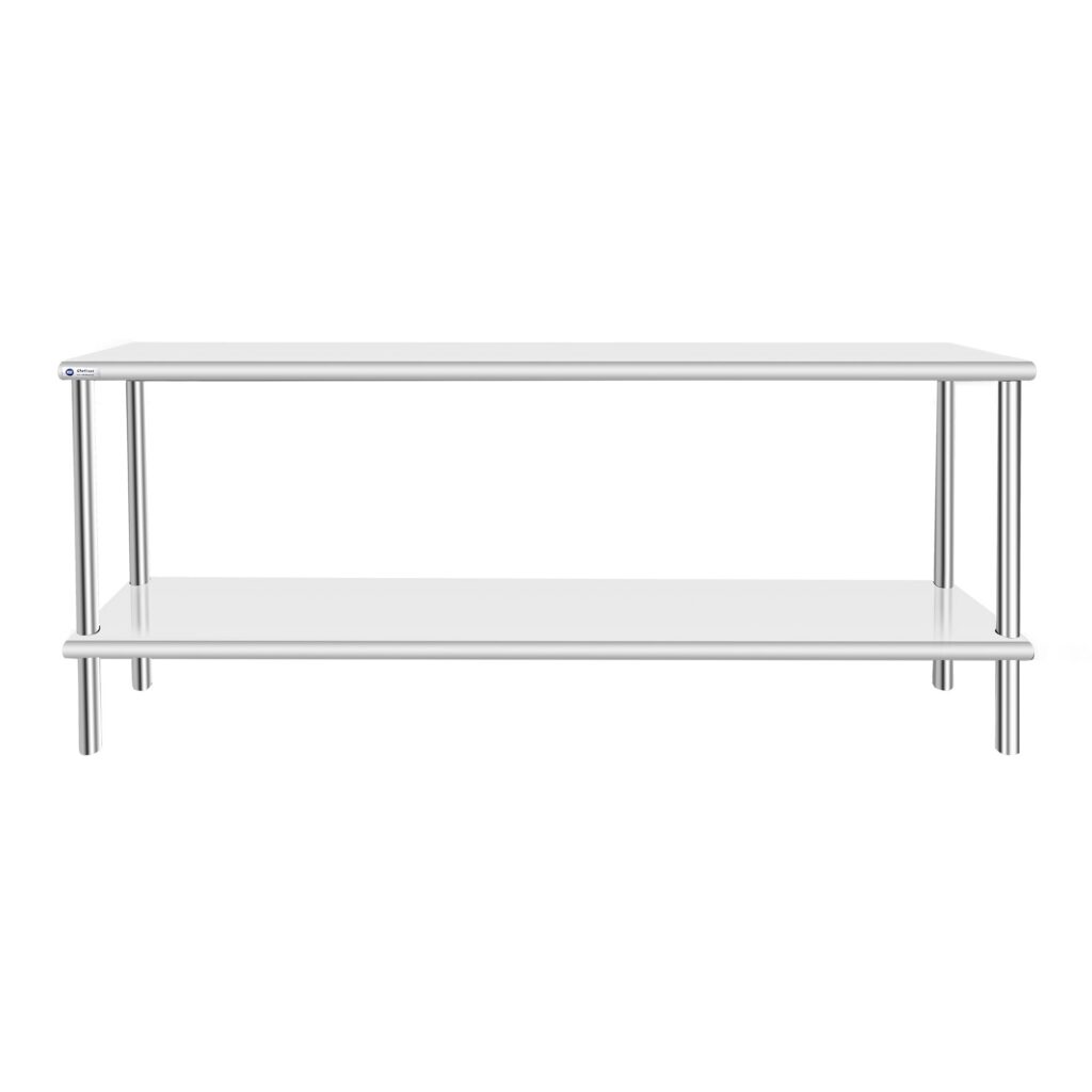 ChefAsst 12″ x 72″ CA-OS1272-418 18-Gauge 430 Stainless Steel Double Deck Overshelf