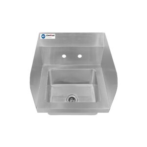 ChefAsst 15″ x 15 3/4″ CA-HS-15-SP-318-WB Wall Mounted Hand Sink with Side Splash