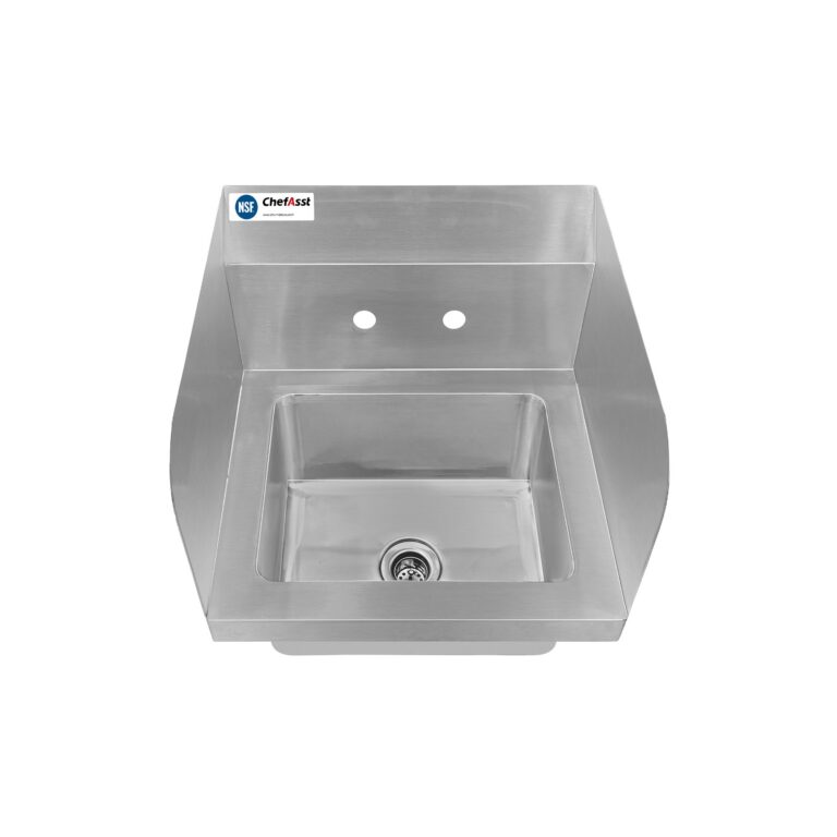 ChefAsst 15″ x 15 3/4″ CA-HS-15-SP-318-WB Wall Mounted Hand Sink with Side Splash