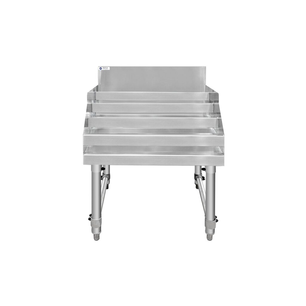 ChefAsst 24″ Wide CA-LD2423-316 5-Tier Stainless Steel Commercial Liquor Shelf Display Rack