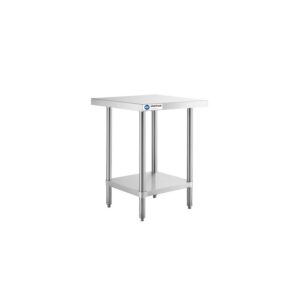 ChefAsst 24″ x 24″ CA-WTS-2424-316 16-Gauge 304 Stainless Steel Commercial Work Table with 201 Stainless Steel Legs and Undershelf