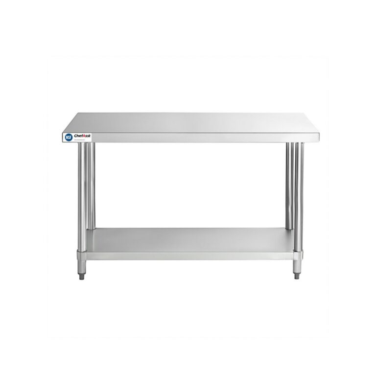 ChefAsst 24″ x 48″ CA-WTS-2448-316 16-Gauge 304 Stainless Steel Commercial Work Table with 201 Stainless Steel Legs and Undershelf