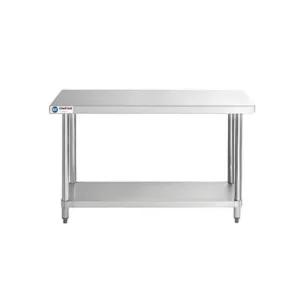 ChefAsst 24″ x 48″ CA-WTS-2448-418 18-Gauge 430 Stainless Steel Commercial Work Table with Galvanzied Legs and Undershelf