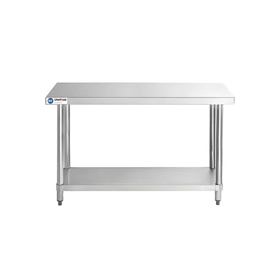 ChefAsst 24″ x 48″ CA-WTS-2448-418 18-Gauge 430 Stainless Steel Commercial Work Table with Galvanzied Legs and Undershelf