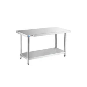 ChefAsst 24″ x 48″ CA-WTS-2448-418 18-Gauge 430 Stainless Steel Commercial Work Table with Galvanzied Legs and Undershelf