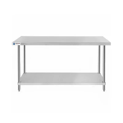 ChefAsst 24″ x 60″ CA-WTS-2460-418 18-Gauge 430 Stainless Steel Commercial Work Table with Galvanized Legs and Undershelf