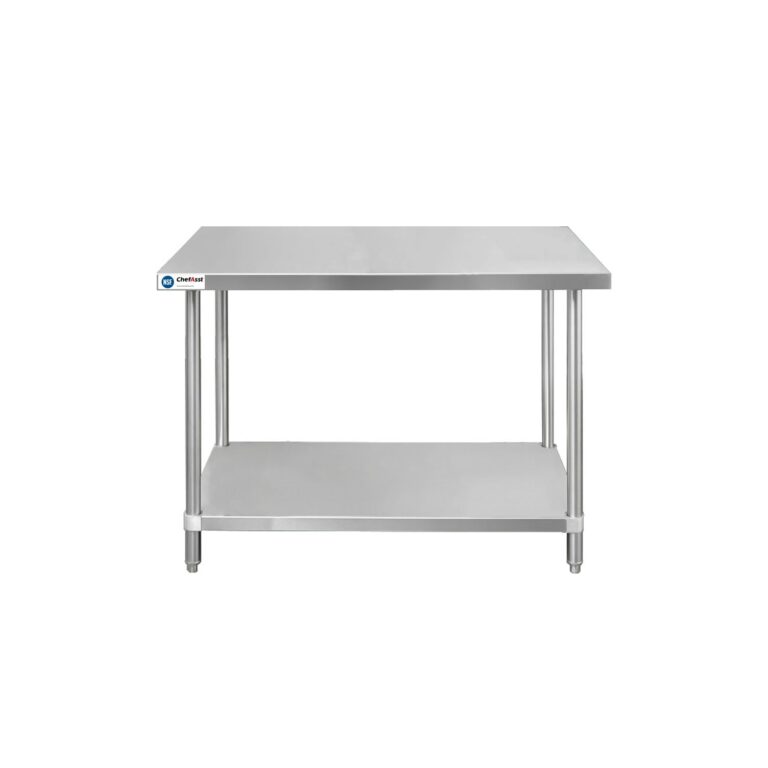 ChefAsst 30″ x 48″ CA-WTS-3048-316 16-Gauge 304 Stainless Steel Commercial Work Table with 201 Stainless Steel Legs and Undershelf