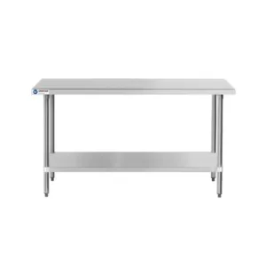 ChefAsst 30″ x 60″ CA-WTS-3060-418 18-Gauge 430 Stainless Steel Commercial Work Table with Galvanized Legs and Undershelf
