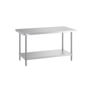 ChefAsst 30″ x 60″ CA-WTS-3060-418 18-Gauge 430 Stainless Steel Commercial Work Table with Galvanized Legs and Undershelf
