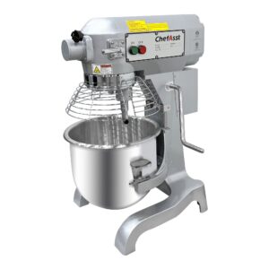 ChefAsst CA-MX20B 20L 3-Speed 1 1/2 hp Planetary Stand Mixer with Guard & Standard Accessories
