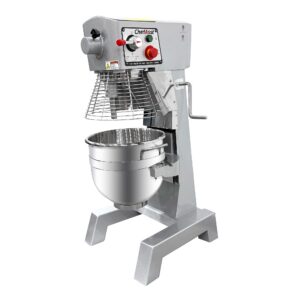 ChefAsst CA-MX30B 30L 3-Speed 2 HP Planetary Floor Mixer with Guard & Standard Accessories